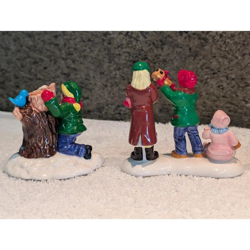 DEPT 56 Snow Village Accessory Children Kids Puppy Dog Harley Davidson Tire Lot